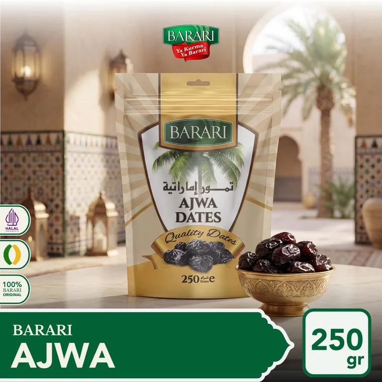 Kemasan pouch eceran Kurma Ajwa Barari