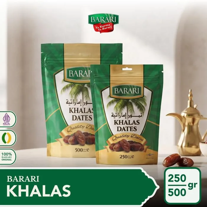 Kemasan pouch eceran Kurma Khalas Barari