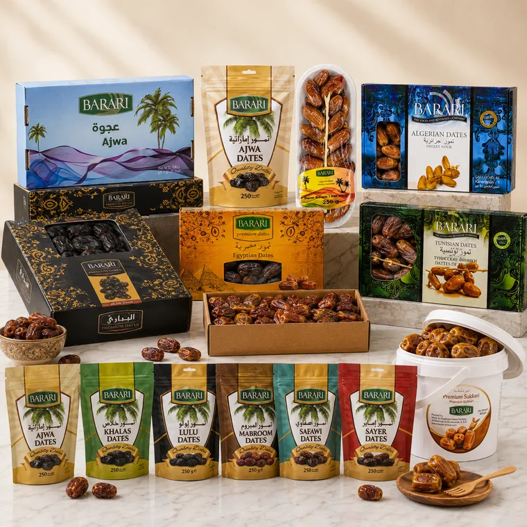 Rangkaian kemasan resmi produk Kurma Barari