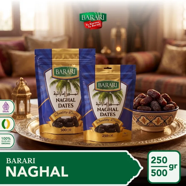 Kemasan pouch eceran Kurma Naghal Barari