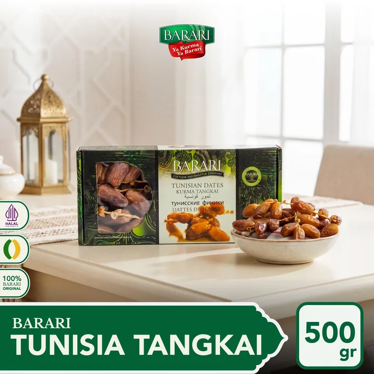 Kemasan eceran Kurma Tunisia Barari tangkai