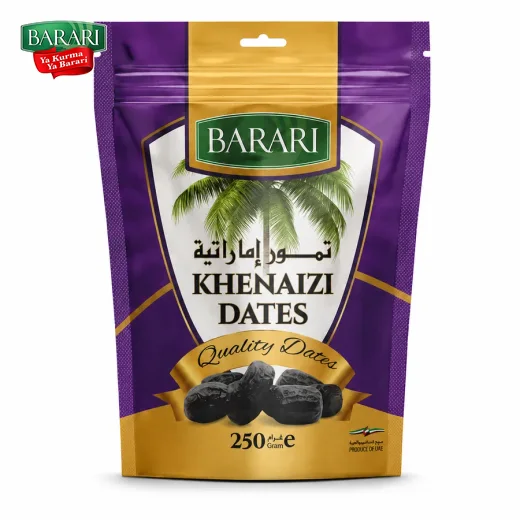 Kemasan pouch Kurma Khenaizi Barari asal Uni Emirat Arab