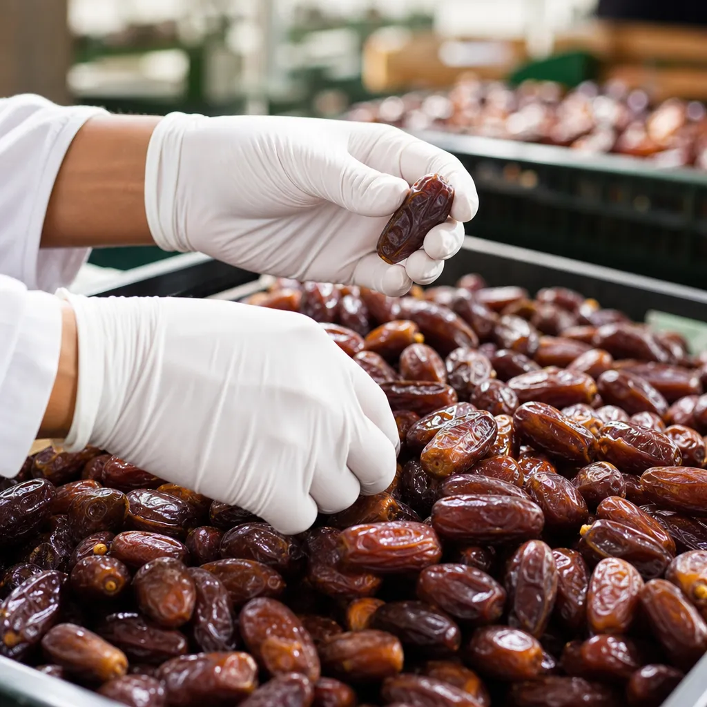 Proses seleksi mutu kurma sebelum dikemas
